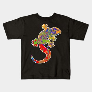 Colorful surreal psychedelic lizard king VI Kids T-Shirt